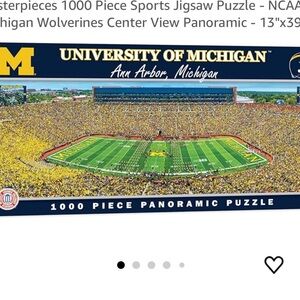 Masterpieces-1000 piece jigsaw puzzle, NCAA Michigan Wolverines, panoramic view.